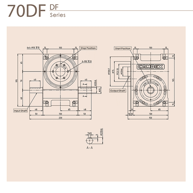 گیربکس ایندکس Camdex مدل RU70DF